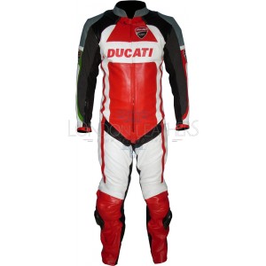 Ducati Corse Tri-Color Leather Motorcycle Suit